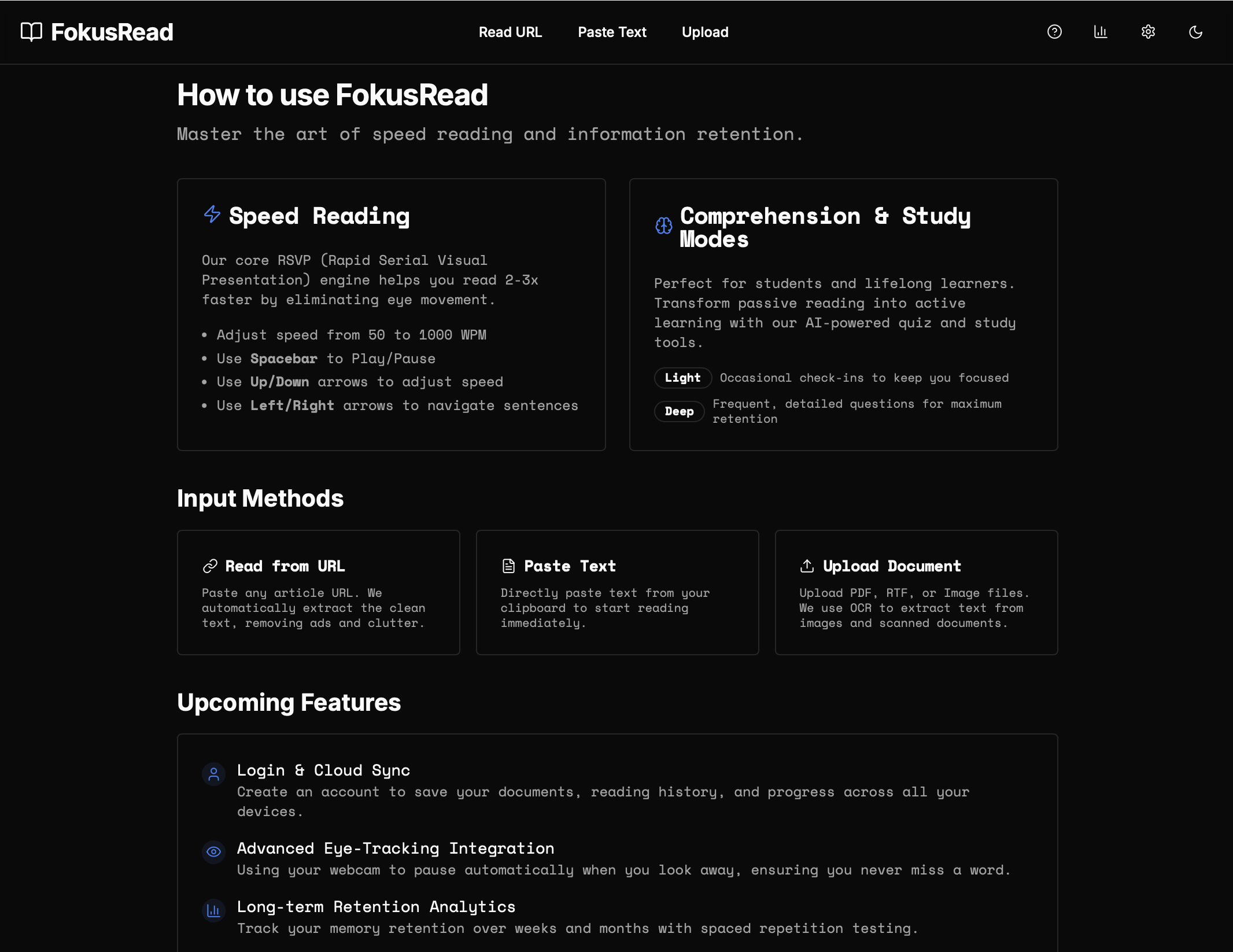 How to use FokusRead guide