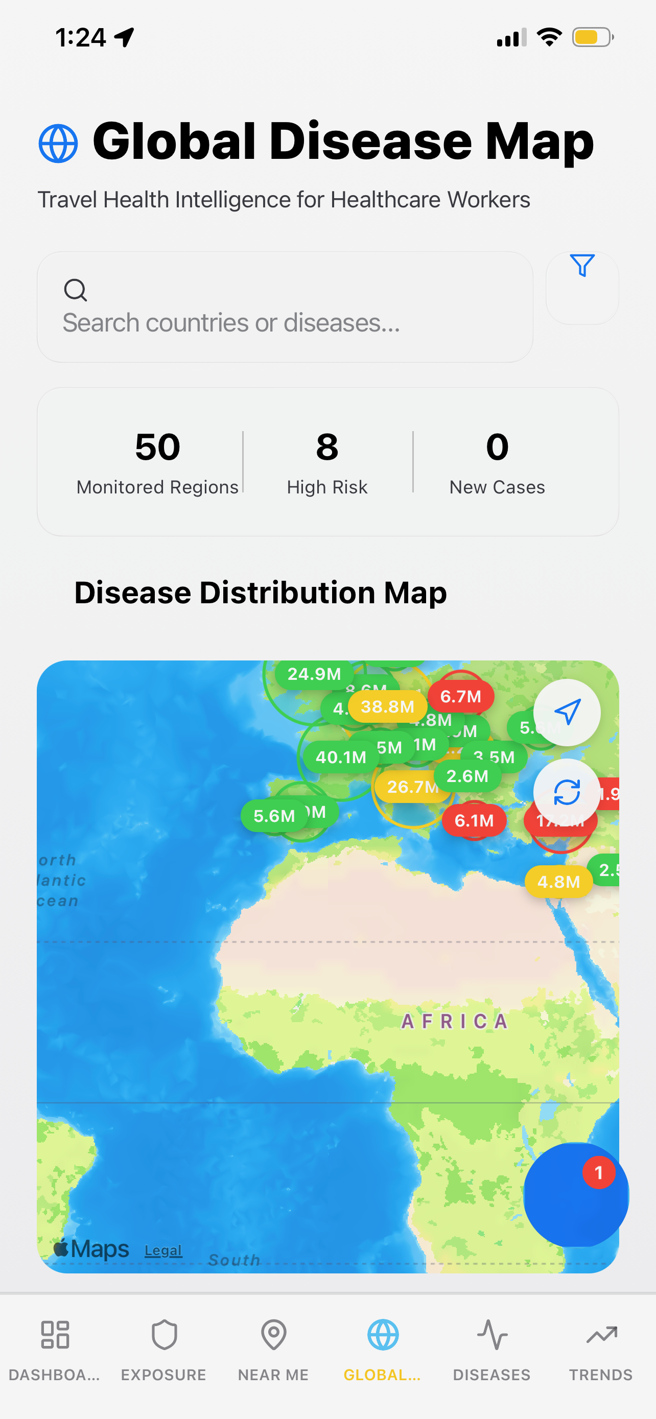 Global Health IQ Monitor - Global Disease Map