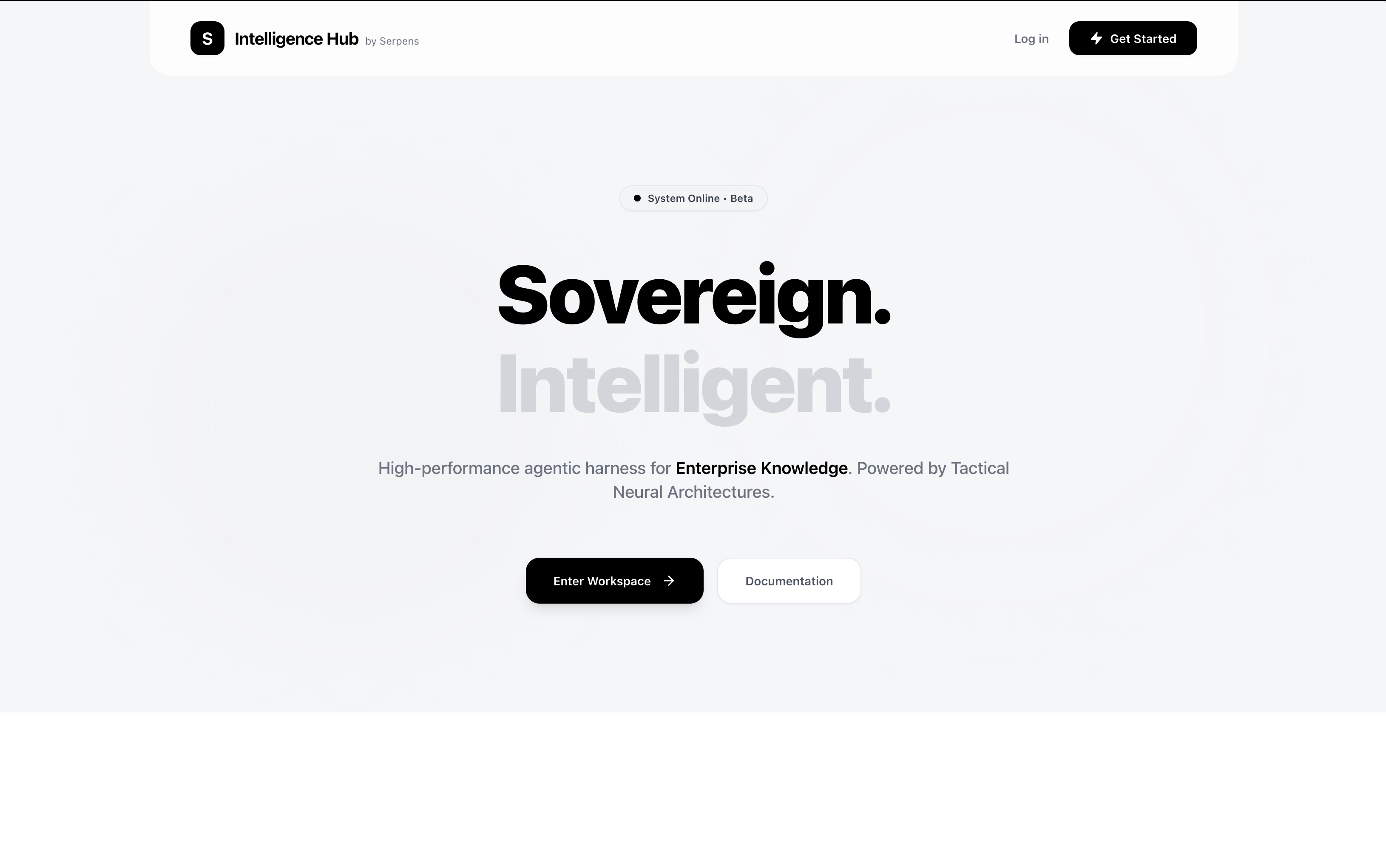 Intelligence Hub current institutional knowledge landing surface
