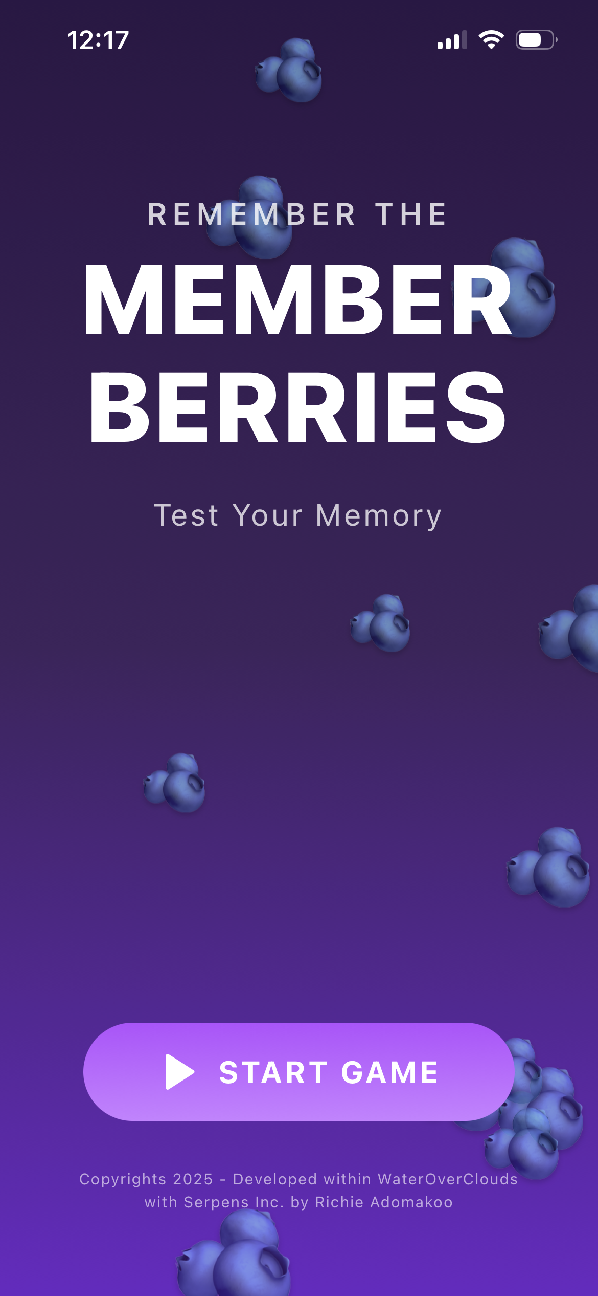 Member Berries home screen