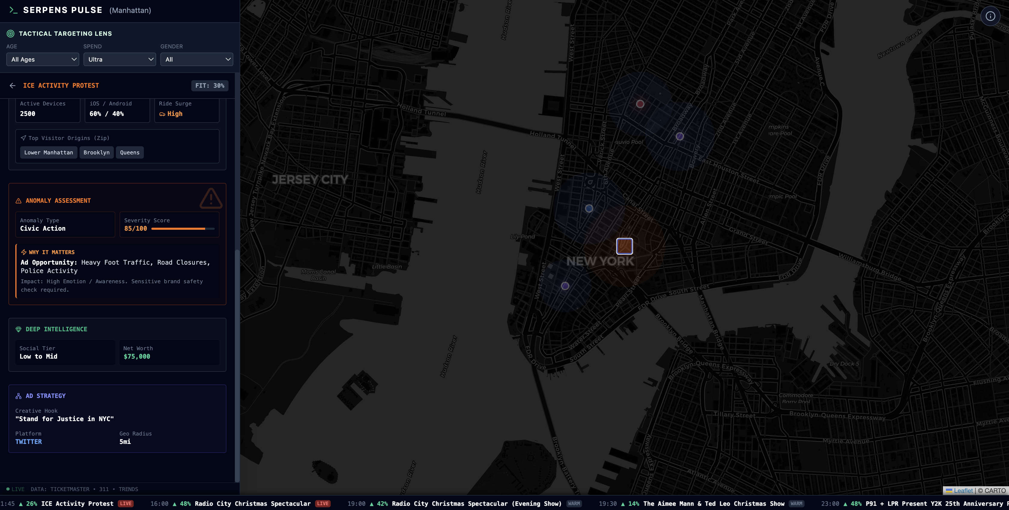 SerpensPulse anomaly assessment with ad strategy recommendations